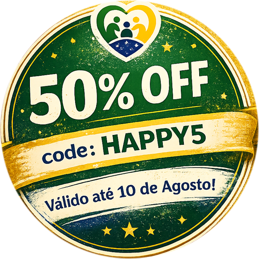 50% OFF — cupom HAPPY5